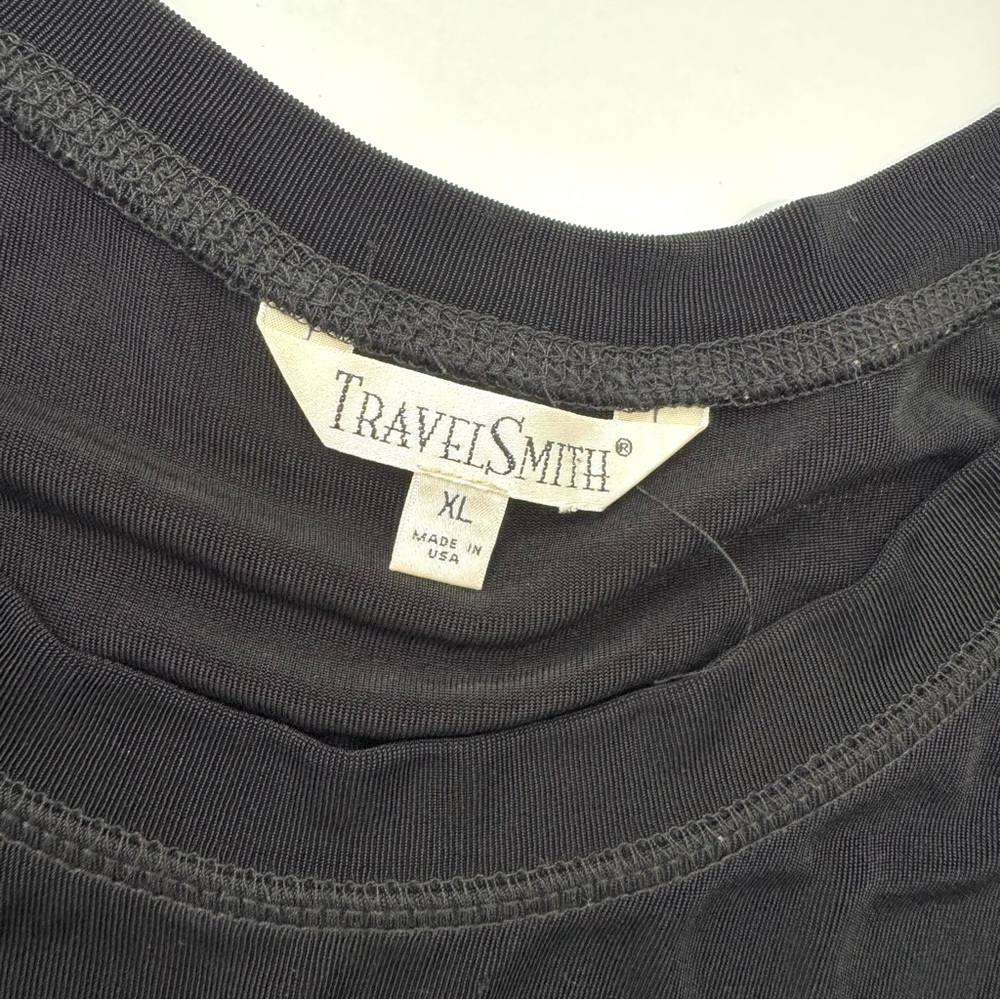 Travel Smith Women’s Sz XL Black Short Sleeve Maxi Dress Slinky Stretchy Comfort - Picture 7 of 11